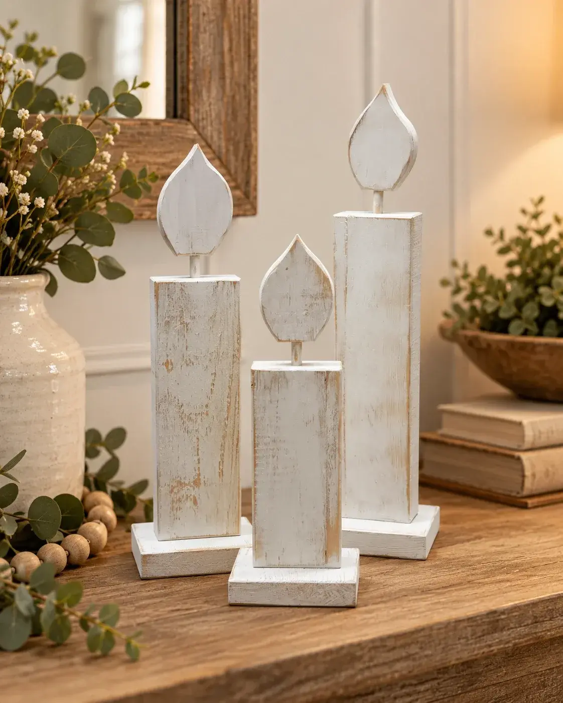 Handcrafted Wooden Candle Trio, photo 4