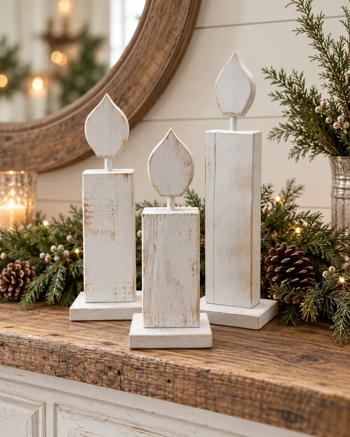Handcrafted Wooden Candle Trio, photo 3