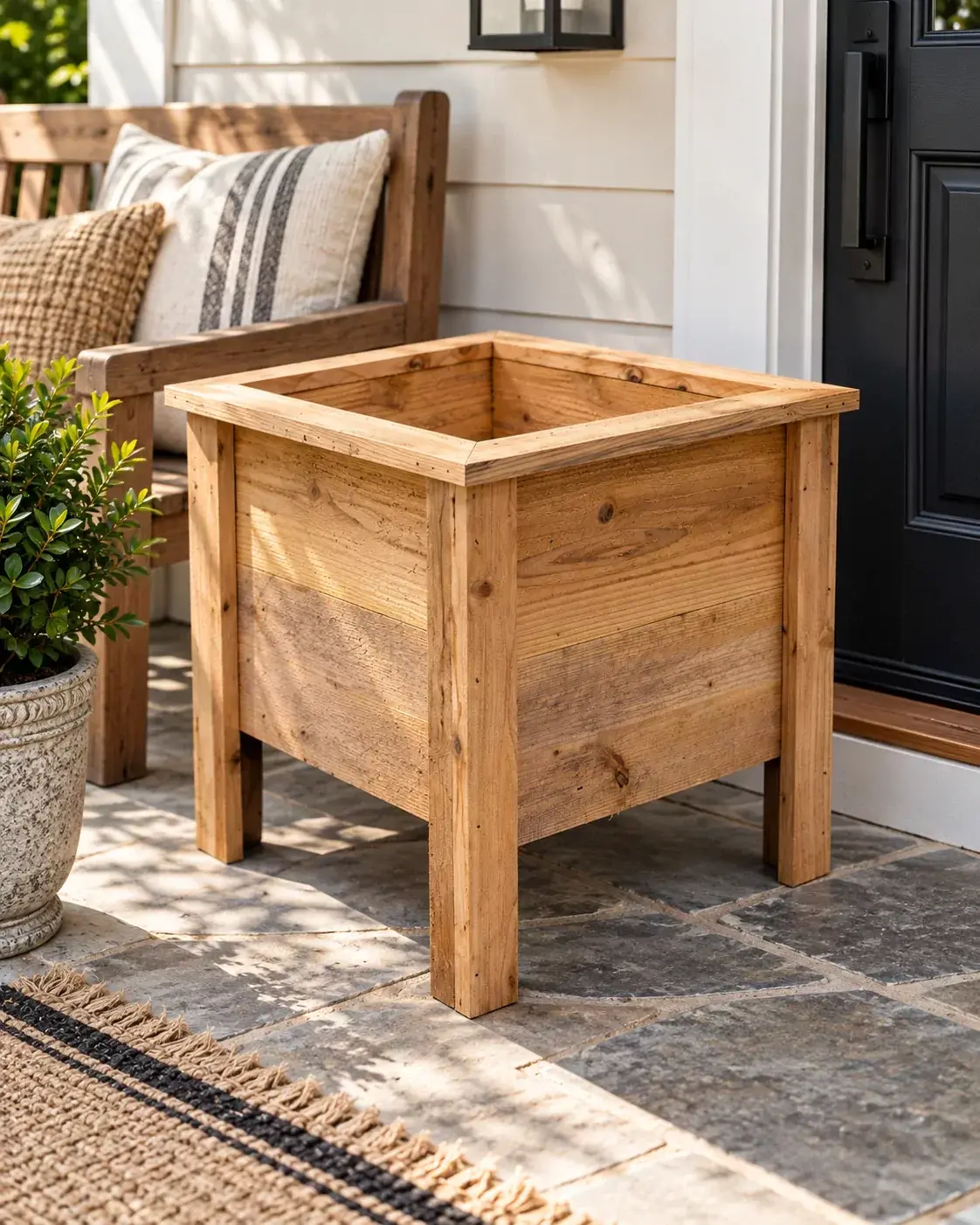Raised Cedar Porch Planter
