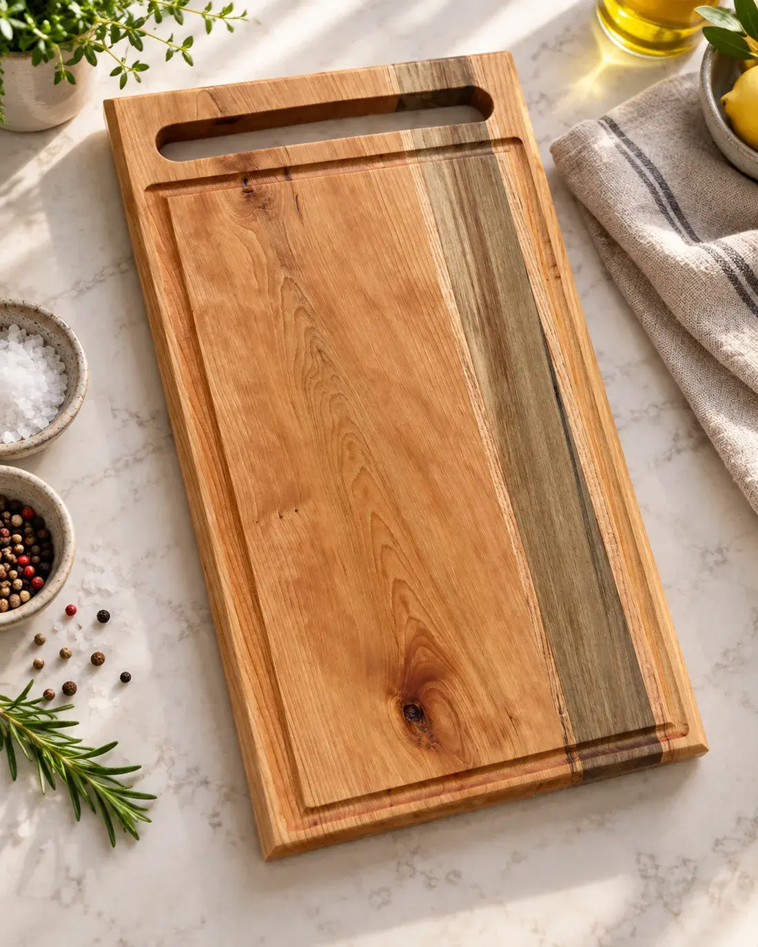 Cherry & Spalted Maple Cutting Board