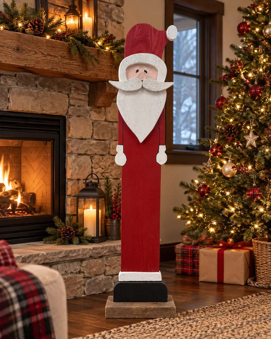 50" Handcrafted Wooden Santa, photo 2